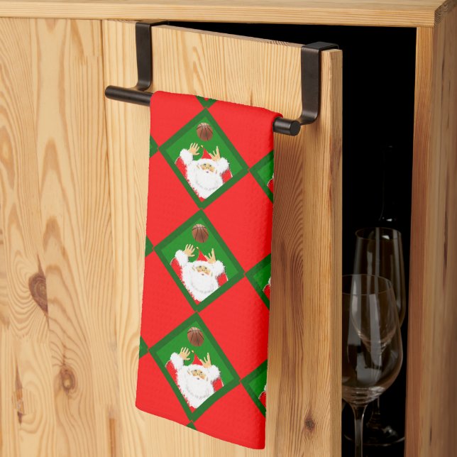 Linge De Cuisine Fêtes de Noël de basket-ball (Pliage en tiers)