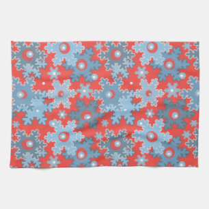 Linge De Cuisine Fêtes de Noël Fête hiver Flamme de neige brillant