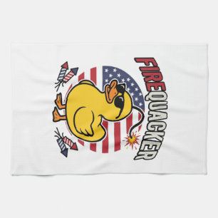 Linge De Cuisine Feu d'artifice Canard Patriotique Conception Vecto