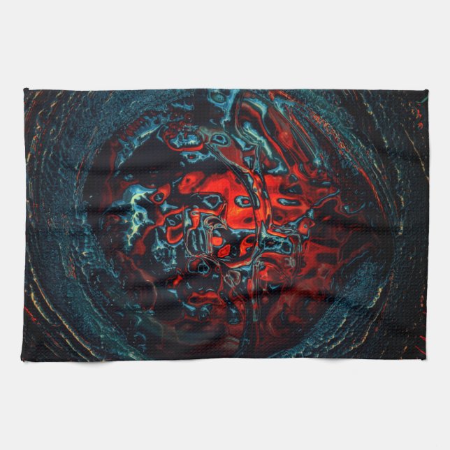 Linge De Cuisine Feu rouge d'enfer océanique (Horizontal)