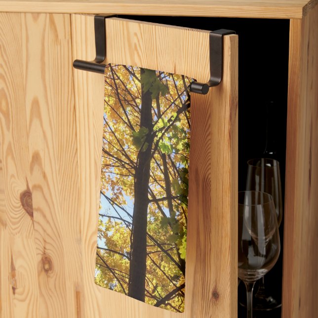 Linge De Cuisine Feuillage d'automne jaune et vert (Pliage en tiers)