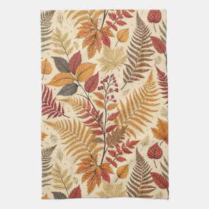 Linge De Cuisine Feuillages et baies d'automne - Tons chauds
