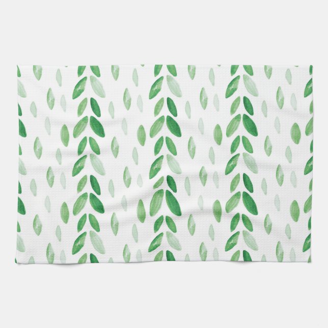 Linge De Cuisine feuille aquarelle (Horizontal)