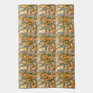 Linge De Cuisine feuille d'automne sous la pluie