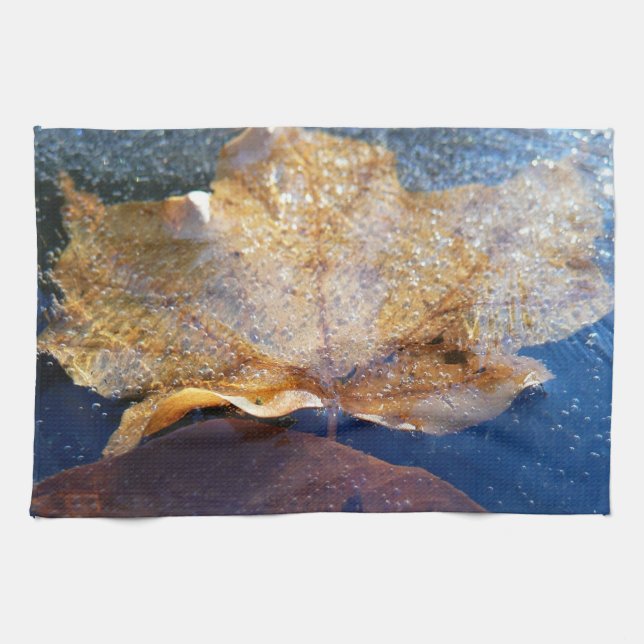 Linge De Cuisine Feuille de érable jaune gelée Automne Nature (Horizontal)