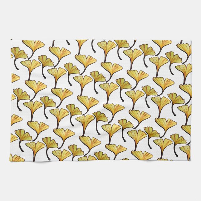 Linge De Cuisine Feuille de Gingko (Horizontal)