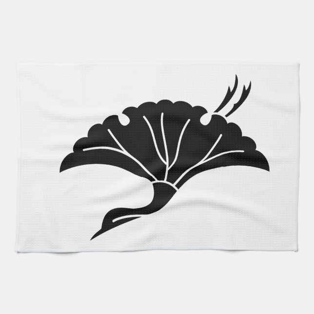 Linge De Cuisine Feuille de ginkgo en forme de grue (Horizontal)