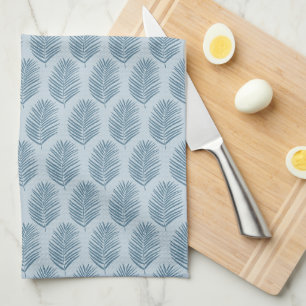 Linge De Cuisine Feuille de palmier bleu clair