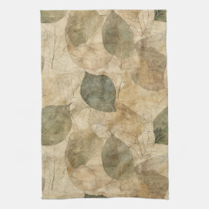 Linge De Cuisine Feuille et brindille de ferme rustique dans des to