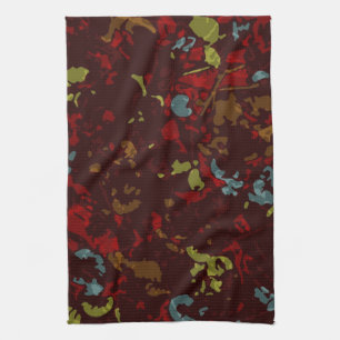 Linge De Cuisine Feuille et fleurs colorés contre le camouflage