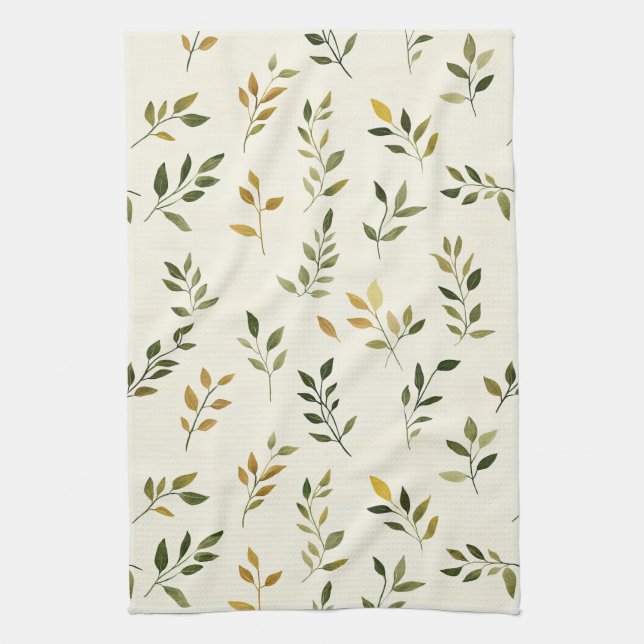 Linge De Cuisine Feuille inspirée de la nature rustique - Art botan (Vertical)