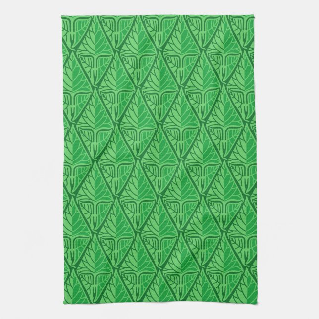 Linge De Cuisine Feuille tropical vert de fantaisie (Vertical)