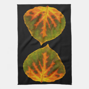 Linge De Cuisine Feuille vert orange et jaune d'Aspen #1