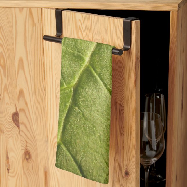 Linge De Cuisine Feuille verte de Rhubarbe biologique (Pliage en tiers)