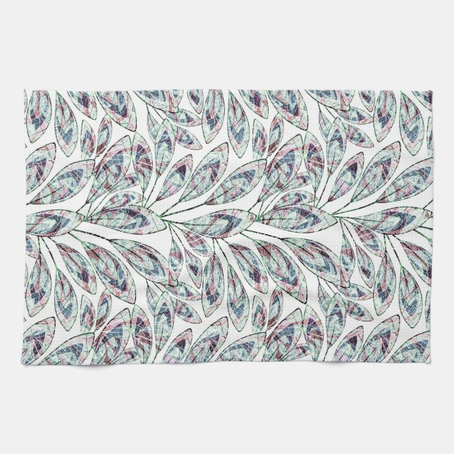 Linge De Cuisine Feuilles. (Horizontal)