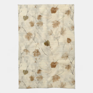 Linge De Cuisine Feuilles botaniques vintage dans des couleurs chau