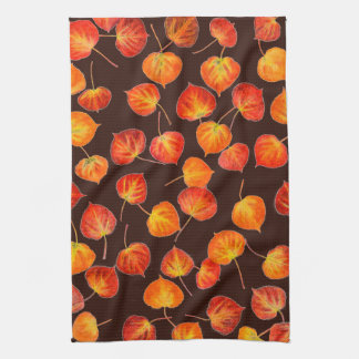 Linge De Cuisine Feuilles colorées de trembles en automne
