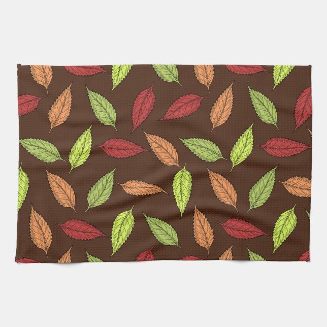 LINGE DE CUISINE FEUILLES D'AUTOMNE (Horizontal)