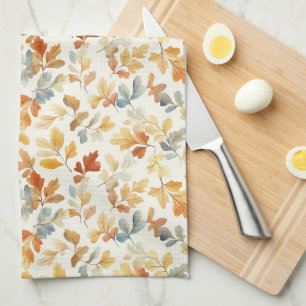 Linge De Cuisine Feuilles d'automne à l'aquarelle douce