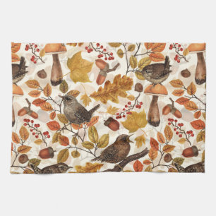 Linge De Cuisine Feuilles d'automne, baies, champignons et fleurs