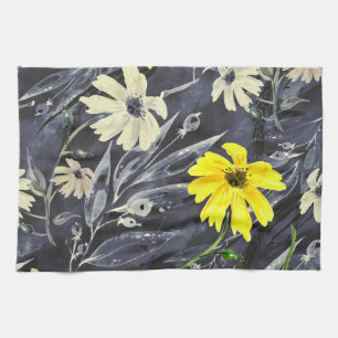 Linge De Cuisine Feuilles d'automne, baies : motif d'aquarelle.