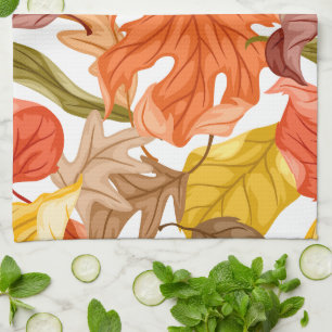 Linge De Cuisine Feuilles d'automne Couleur automnale Botanique sai