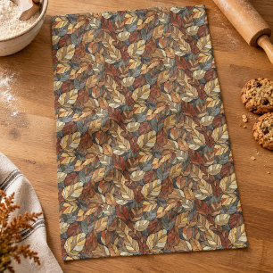 Linge De Cuisine Feuilles d'automne élégantes en verre teinté - Aut