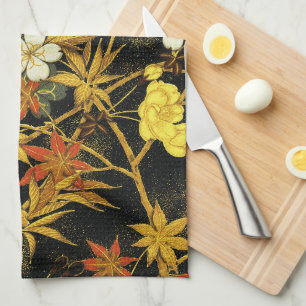 Linge De Cuisine Feuilles d'automne japonaises Antique botanique