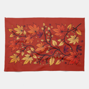Linge De Cuisine Feuilles d'automne. Joyeux Automne.
