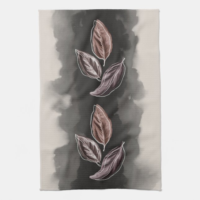Linge De Cuisine Feuilles d'automne modernes du milieu du siècle (Vertical)