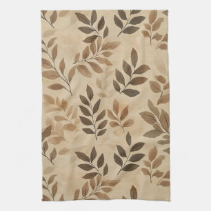 Linge De Cuisine Feuilles d'automne rustiques vintage de teinte bru