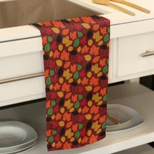 Linge De Cuisine Feuilles d'automne vibrantes Motif multicolores