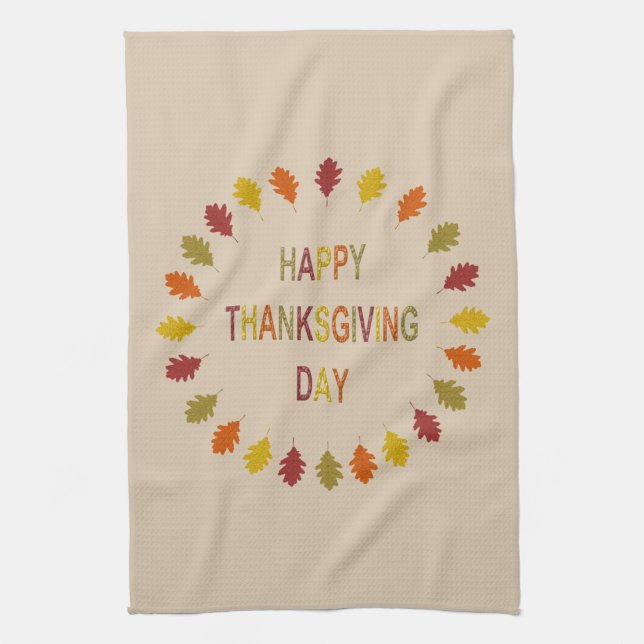 Linge De Cuisine Feuilles de chêne de Thanksgiving (Vertical)