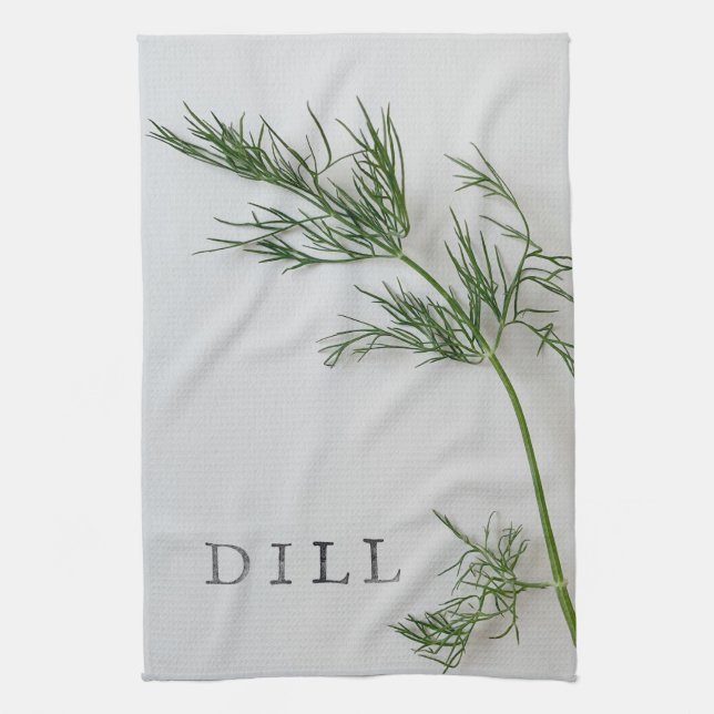 Linge De Cuisine Feuilles de Dill avec mot (Vertical)