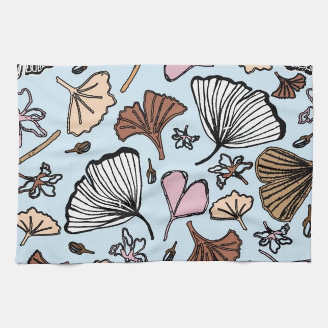 Linge De Cuisine Feuilles de Ginkgo (Horizontal)