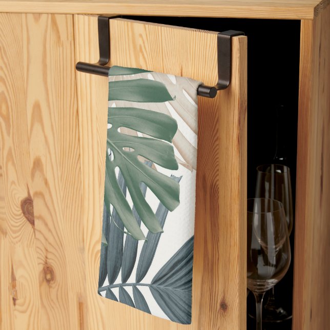 Linge De Cuisine Feuilles de jungle tropicale Monstera 3 (Pliage en tiers)