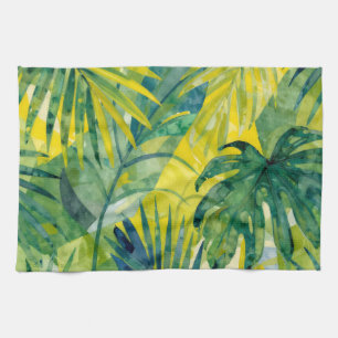 Linge De Cuisine Feuilles de jungle tropicales de monstera et de pa