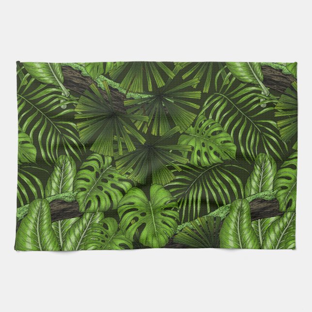 Linge De Cuisine Feuilles de la jungle (Horizontal)