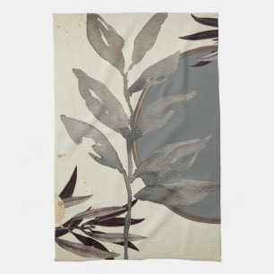 Linge De Cuisine Feuilles de l'aquarelle artistique Sage Green et