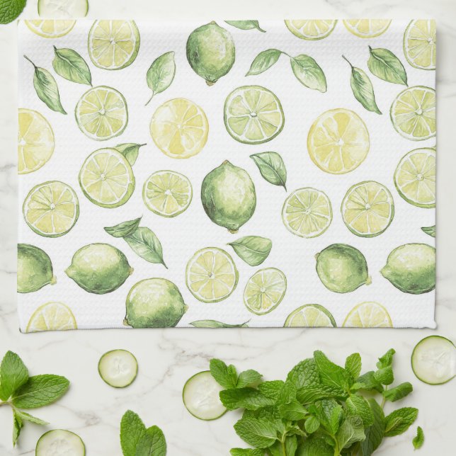 Linge De Cuisine Feuilles de limes vertes Fruit (Plié)