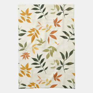 Linge De Cuisine Feuilles de vintage automnales rustiques aux tons