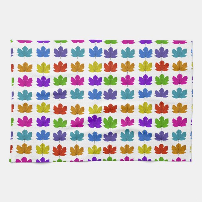 Linge De Cuisine Feuilles d'érable colorés (Horizontal)