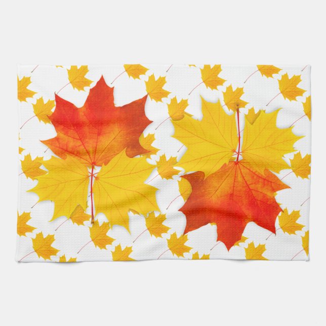 Linge De Cuisine Feuilles d'érable d'automne (Horizontal)