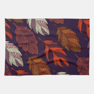 Linge De Cuisine Feuilles diagonaux : Motif Vintage à main