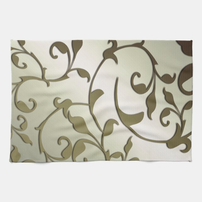 Linge De Cuisine Feuilles d'olive défilantes (Horizontal)