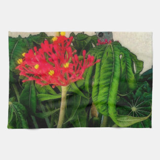 Linge De Cuisine Feuilles et fleurs Plantes de corail