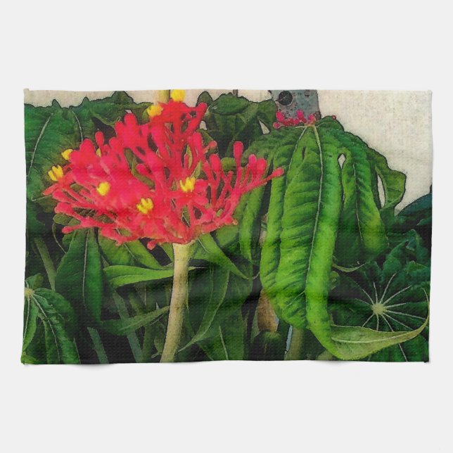 Linge De Cuisine Feuilles et fleurs Plantes de corail (Horizontal)