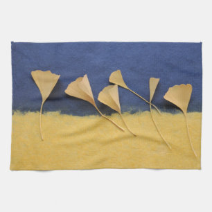Linge De Cuisine feuilles Ginkgo sur papier fait main