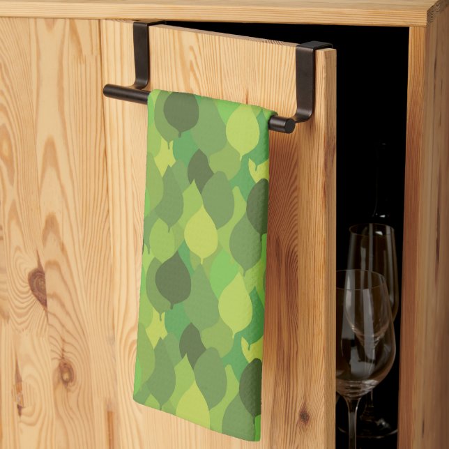 Linge De Cuisine Feuilles Luxuriantes Joyeuses - motif de surface s (Pliage en tiers)