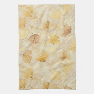 Linge De Cuisine Feuilles pressées de ton terne sur parchemin doux